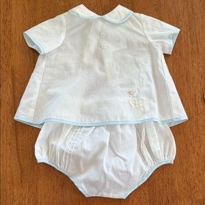 Charming White and Blue Kids Diaper Cover Set